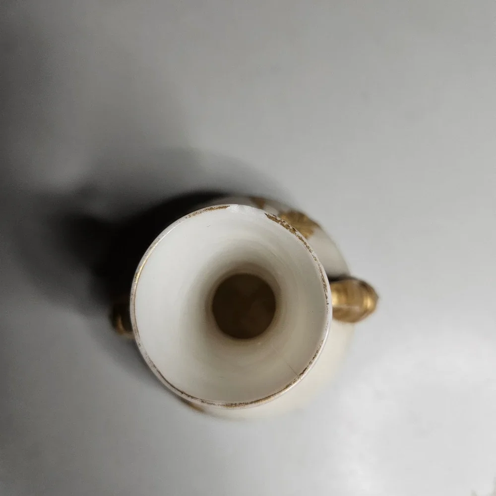 Antique Royal Worcester Miniature Bud Vase Gilt Botanical Figural Handles 880